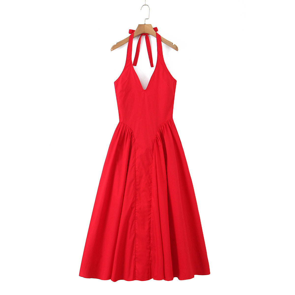 Summer European and American new fashionable and sexy backless hanging neck waist dress