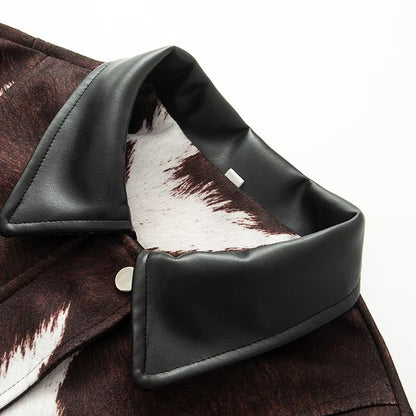 Imitation leather splicing jacket