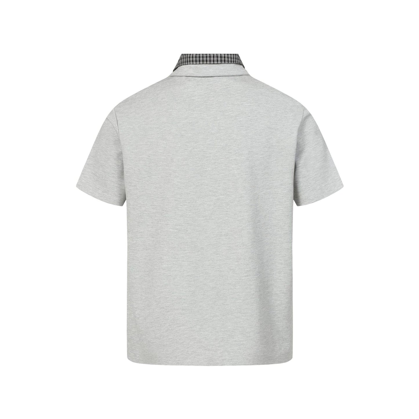 checkered collar polo shirt casual versatile short sleeve top