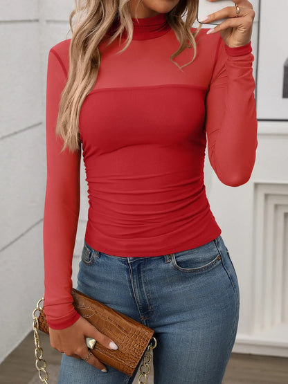 Mock Neck Long Sleeve Top