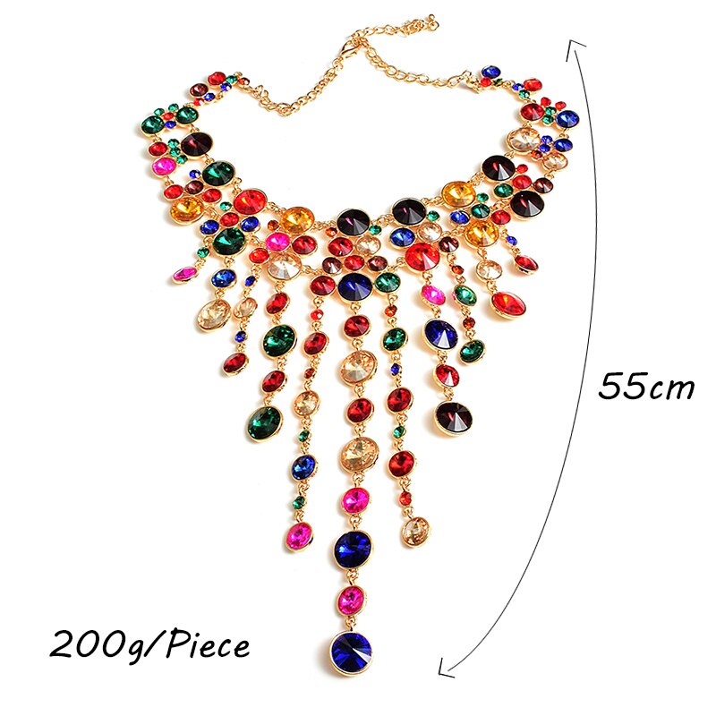 Statement high-end handgemaakte luxe ketting met strass-steentjes