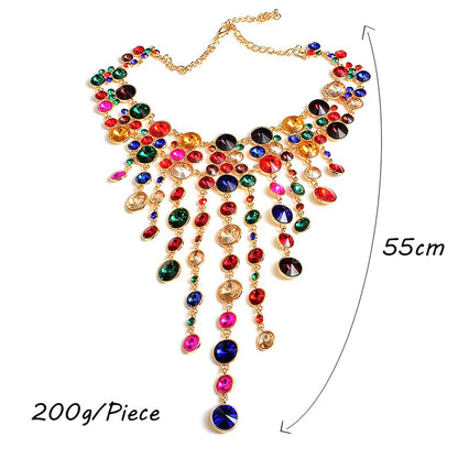 Statement high-end handgemaakte luxe ketting met strass-steentjes