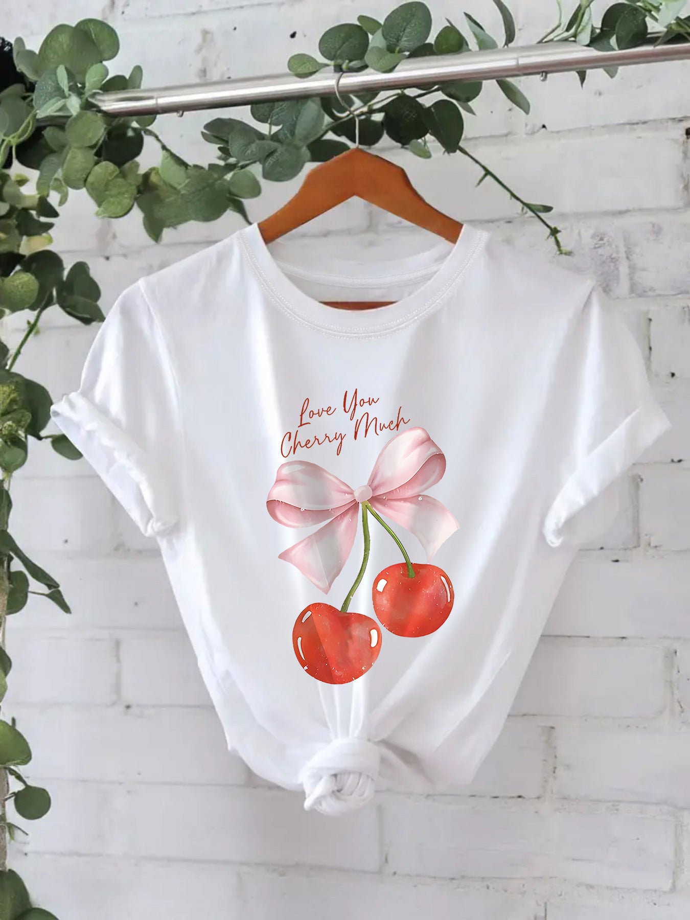 Cherry printed pure cotton top