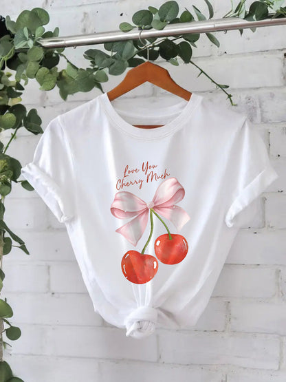Cherry printed pure cotton top