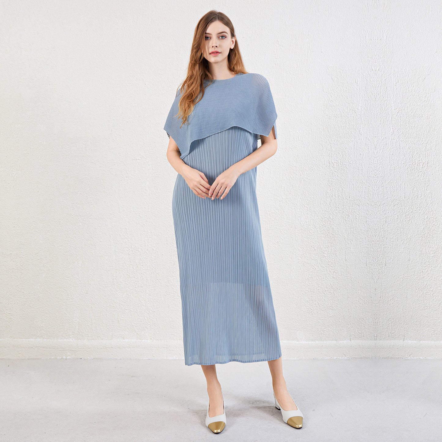 Women's summer French temperament dress seaside holiday wind sun protection cape with vest skirt two-piece set