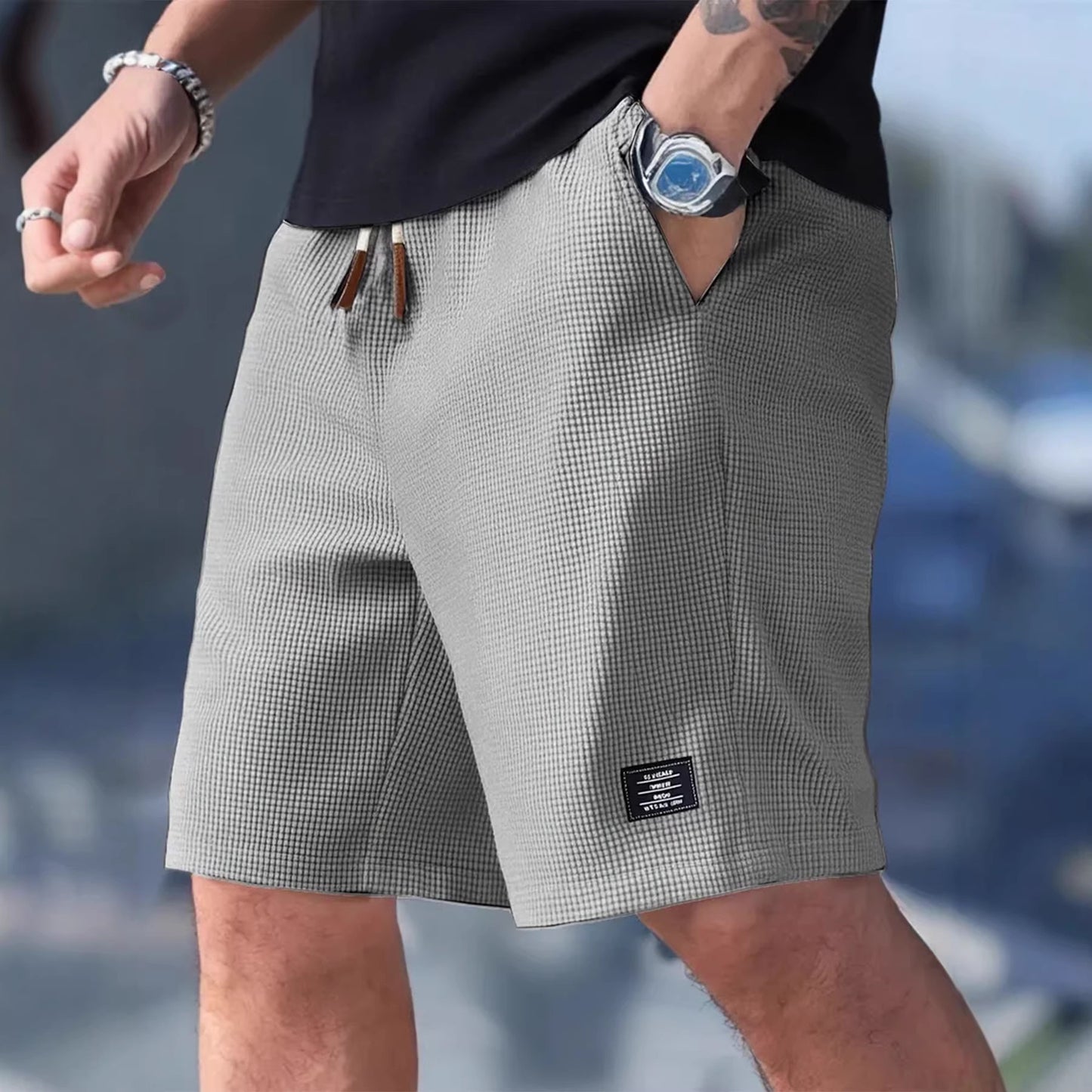Loose men's casual sports five quarter shorts