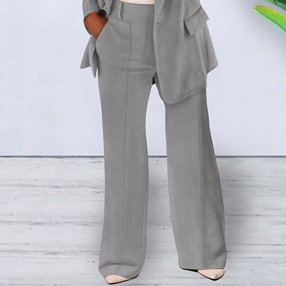 Style Spring Summer Fashionable Notch Lapel Slim Fit Blazer Elegant Suit Jacket Women's Suit Set