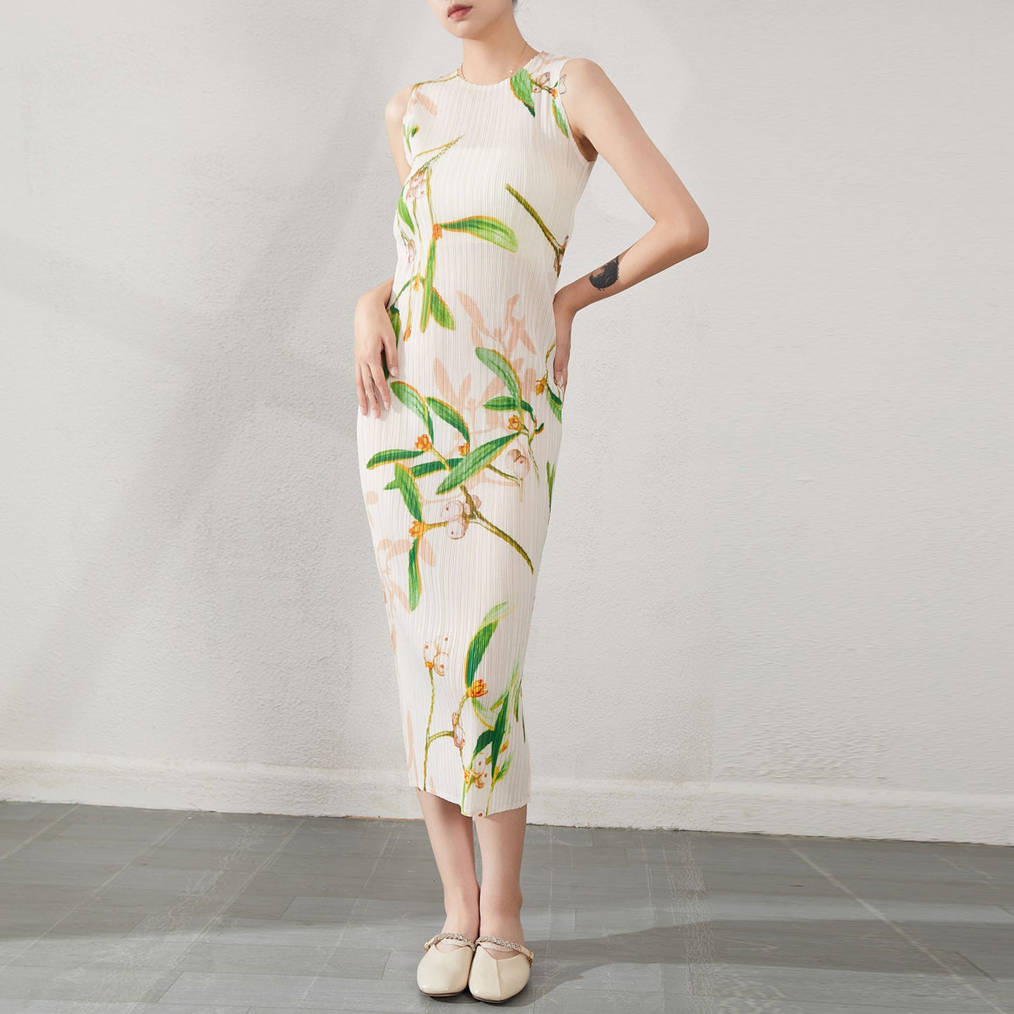 Round neck vest dress sleeveless dress