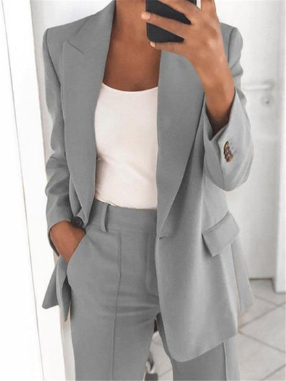 Style Spring Summer Fashionable Notch Lapel Slim Fit Blazer Elegant Suit Jacket Women's Suit Set