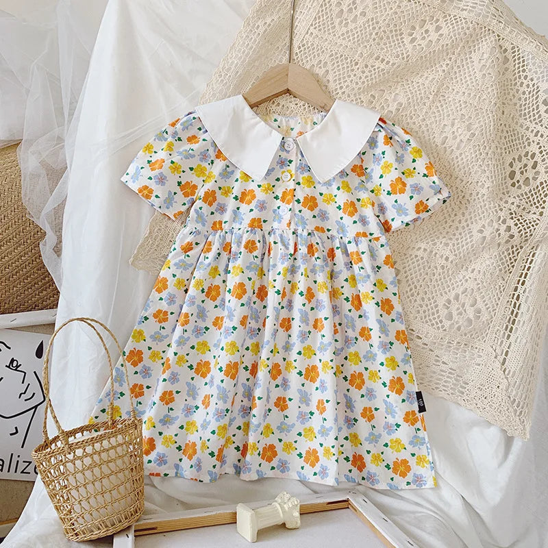Meisjes zomerjurk met korte mouwen