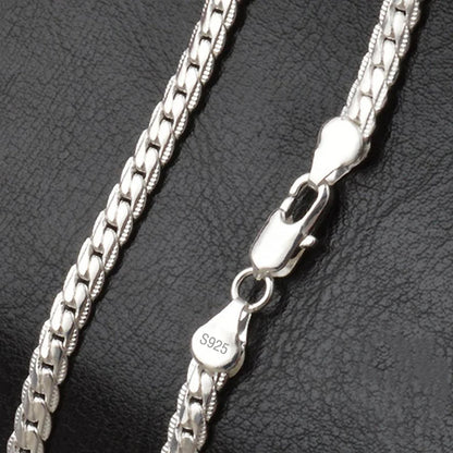 DOTEFFIL 925 Sterling Zilveren 6mm Volledige Zijdelingse Halsketting 18/20/24 Inch
