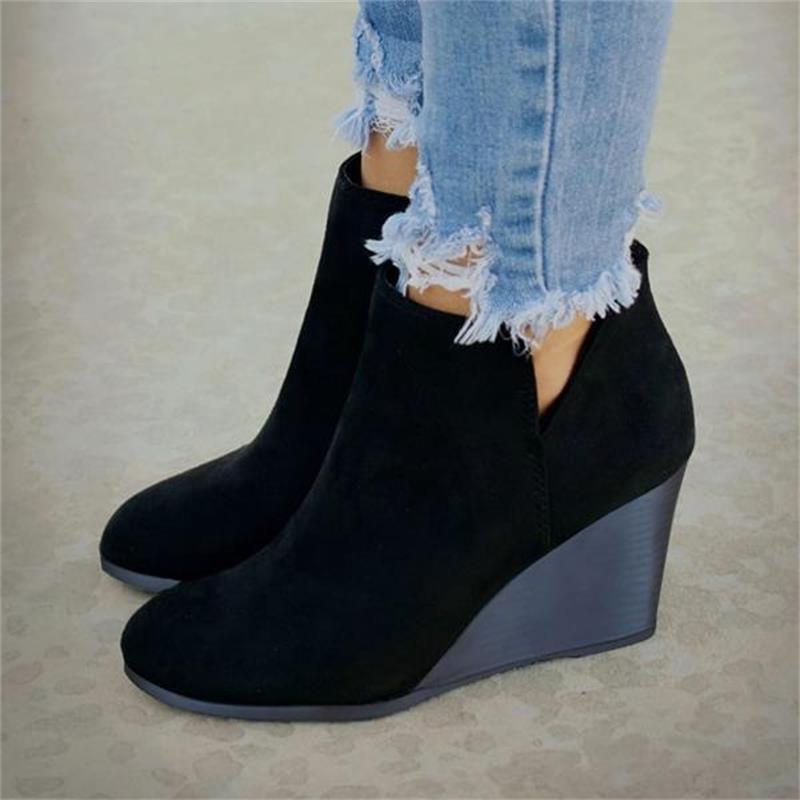 2025 autumn and winter New flat wedge short boots Women's independent station cross-border retro horse Chelsea boots plus size women's boots