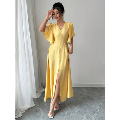 Europe and America cross border 2026 Summer new Amazon AliExpress original women's elegant collar dress women's clothing