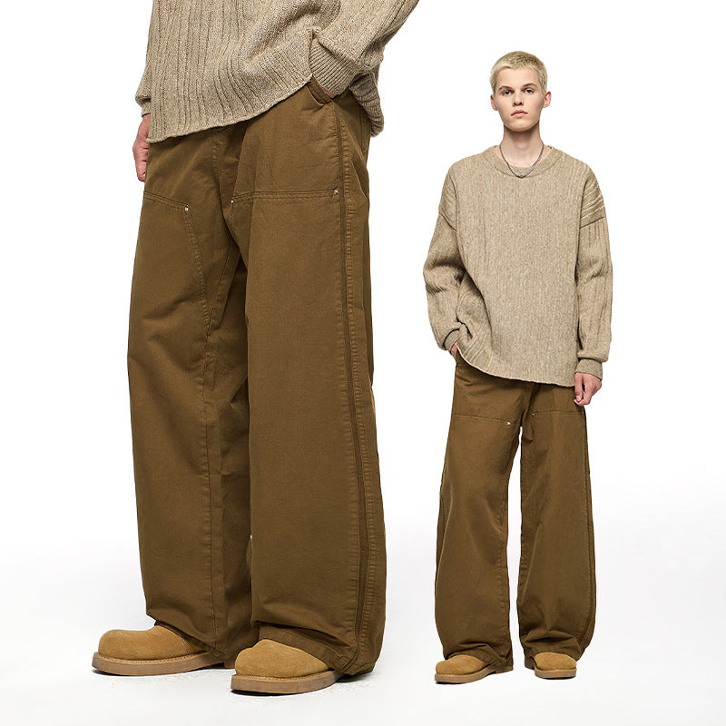 Jie Zhan men's clothing | Azut dyed logging overalls 2025 autumn new trendy brand American street casual pants men