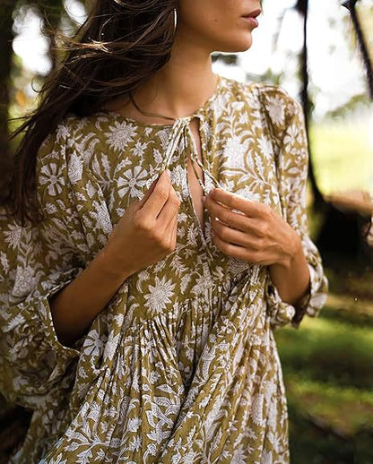 Summer Plus Size Loose Tie Dye Print Dress
