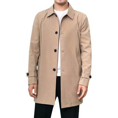 Business casual trench coat lapel coat coat high-grade 2025 jacket men's spring and summer Spring and Autumn plus size high-end