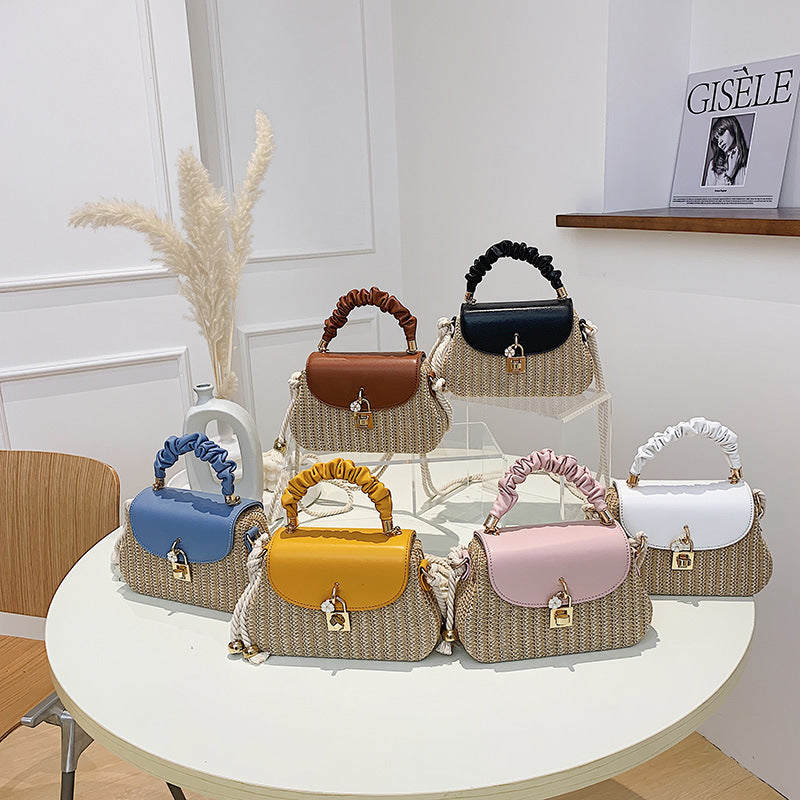 Women's handbag wholesale new simple trendy one-shoulder bag foreign trade texture Western style straw chain messenger bag