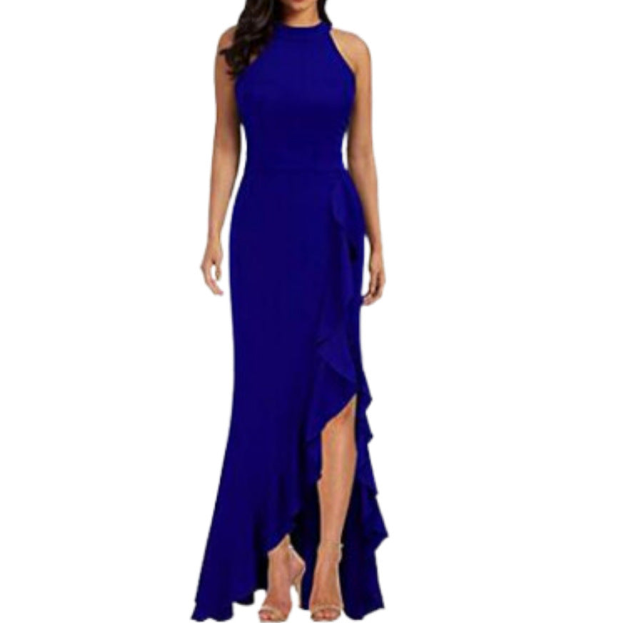 Spring/summer 2022 European and American Foreign Trade women's clothing eBay AliExpress wish maxi dress split ruffled evening dress dress