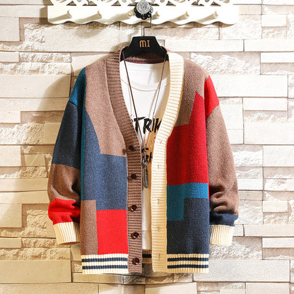 Polyester Cardigan Sweater Men
