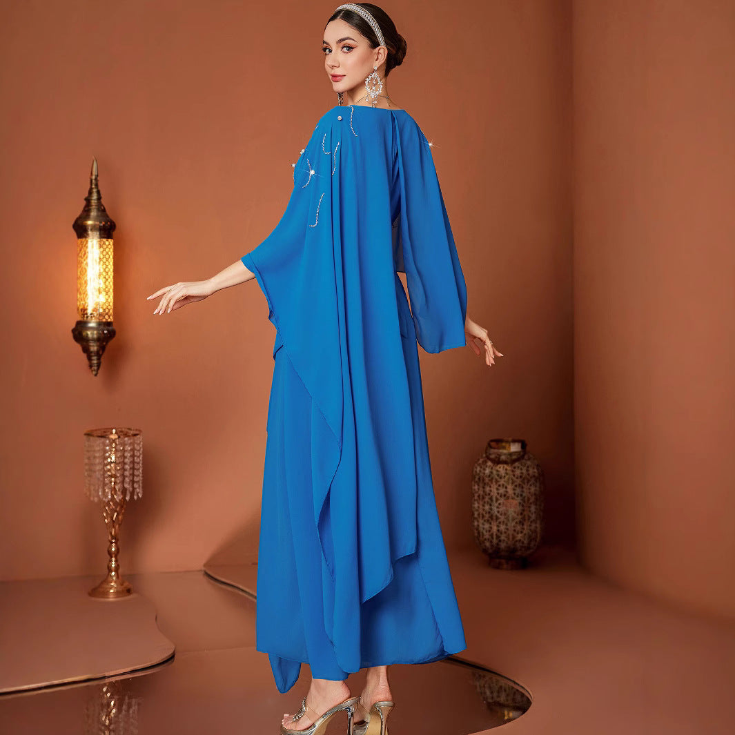 ZF4084 Blauwe Turkse manteljurk