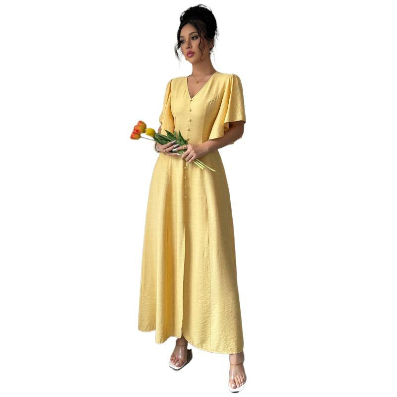 Europe and America cross border 2026 Summer new Amazon AliExpress original women's elegant collar dress women's clothing