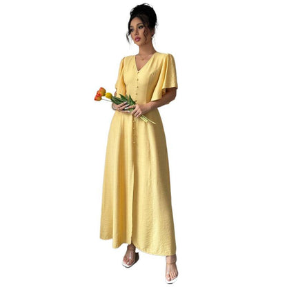 Europe and America cross border 2026 Summer new Amazon AliExpress original women's elegant collar dress women's clothing