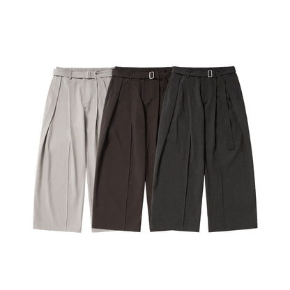 Jiezhan men's clothing | Blended wide-leg suit pants 2025 Autumn New Korean style artistic wide-leg loose drooping suit pants men
