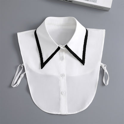 Women's detachable collar women's autumn and winter all-match fashion pointed collar houndstooth shirt collar women's long shirt collar cross-border manufacturers