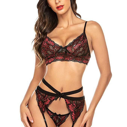Sexy lingerie cross-border supply European and American Foreign trade sexy women's embroidered lace underwear set Wholesale