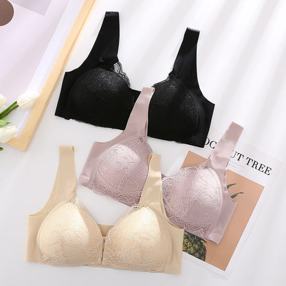 Exclusive for cross-border lace front buckle adjustable back comfortable sports nursing bra seamless wireless underwear wholesale