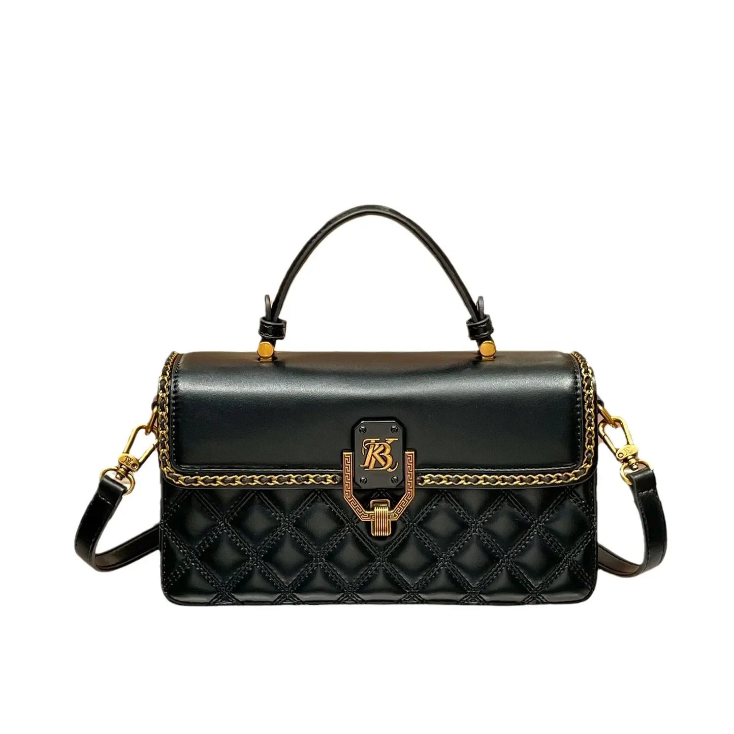 KB Princess Barney 2024 new high-grade genuine leather diamond quilted handbag bag women's fashionable all-match shoulder messenger bag