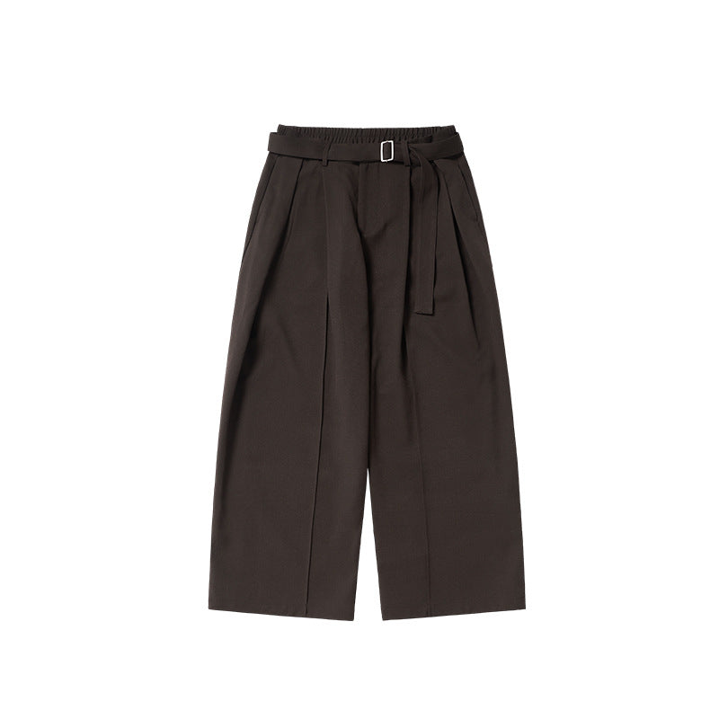 Jiezhan men's clothing | Blended wide-leg suit pants 2025 Autumn New Korean style artistic wide-leg loose drooping suit pants men