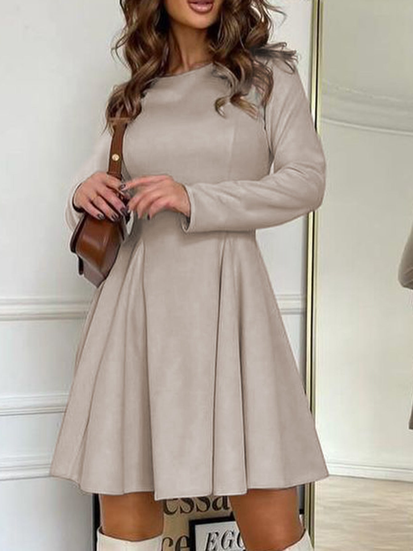 Kaikuo European and American elegant style long sleeve Waist Maxi dress women's clothing 2025 autumn and winter Amazon independent station