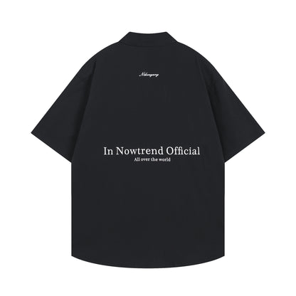 Fashion brand 2024 Summer new men and women couple simple letter print design student loose short sleeve casual shirt