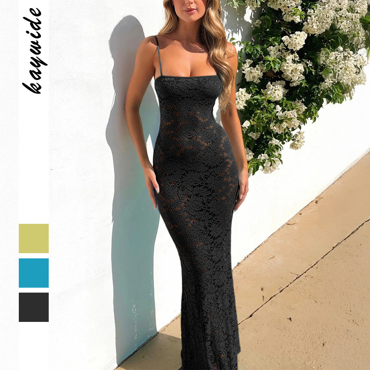 Diyun European and American y2g sexy style cutout sling maxi dress women's clothing 2025 spring and summer Amazon independent station