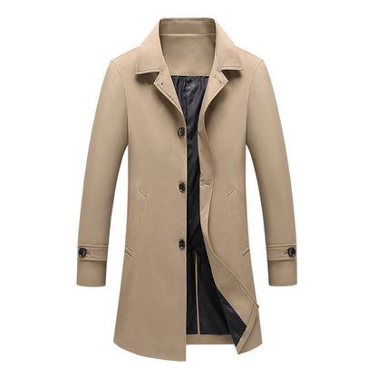 Business casual trench coat lapel coat coat high-grade 2025 jacket men's spring and summer Spring and Autumn plus size high-end