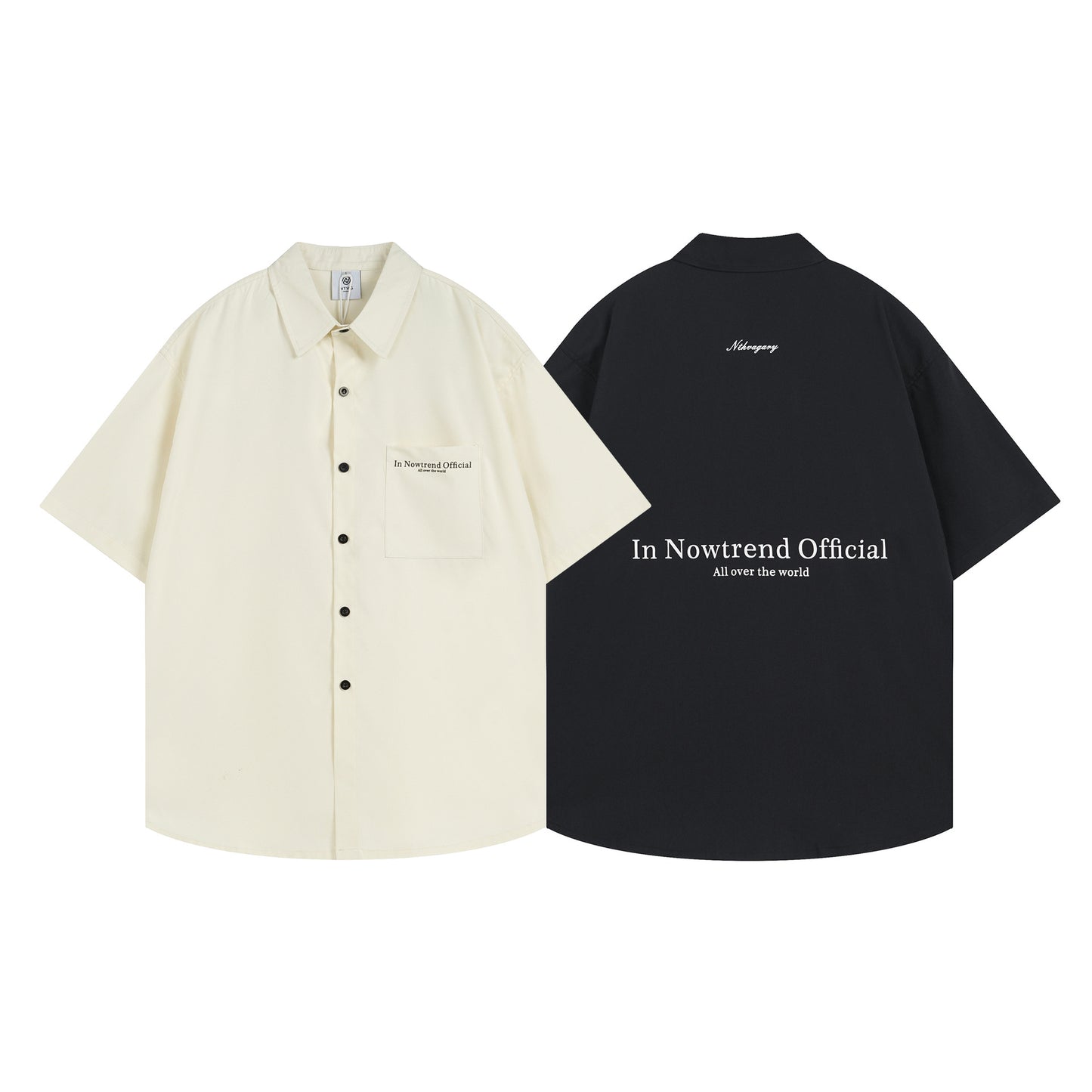 Fashion brand 2024 Summer new men and women couple simple letter print design student loose short sleeve casual shirt