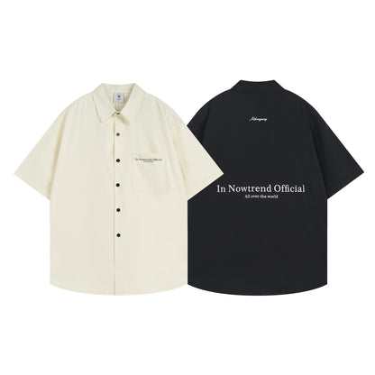 Fashion brand 2024 Summer new men and women couple simple letter print design student loose short sleeve casual shirt