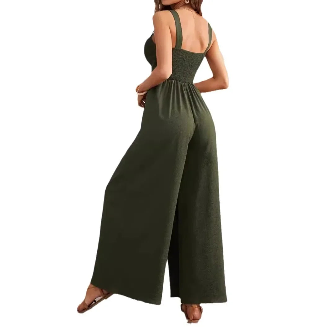 72891# Amazon Europe and America cross border 2024 graceful and fashionable women's sling wide leg jumpsuit