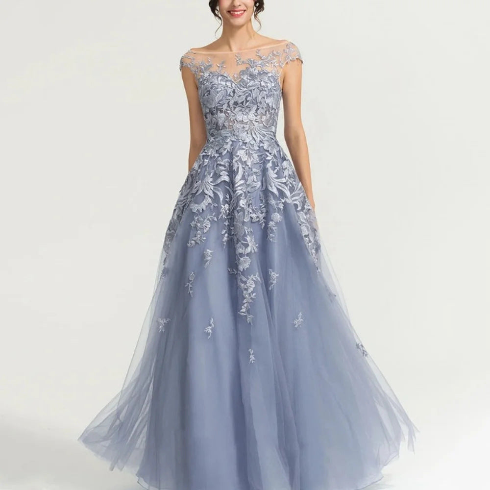 AliExpress new evening dress lace puff yarn high-end dress birthday ball elegant fashion dress