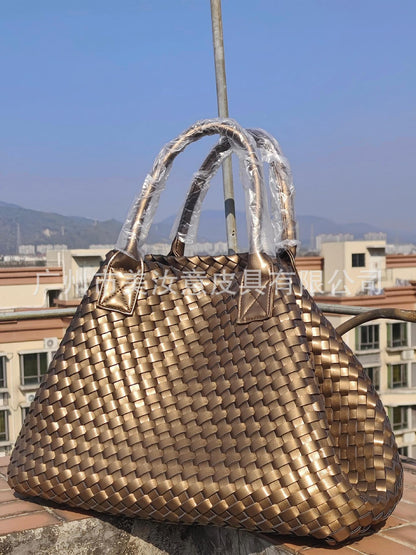 2025 New woven tote big bag fashionable high-end handbag celebrity same style trendy hand-carrying bag shoulder bag