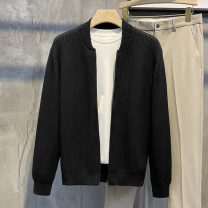 Slim-fit zipper pairs trendy sweater men's 2024 cardigan design men's Spring and Autumn Tide coat sweater Korean style
