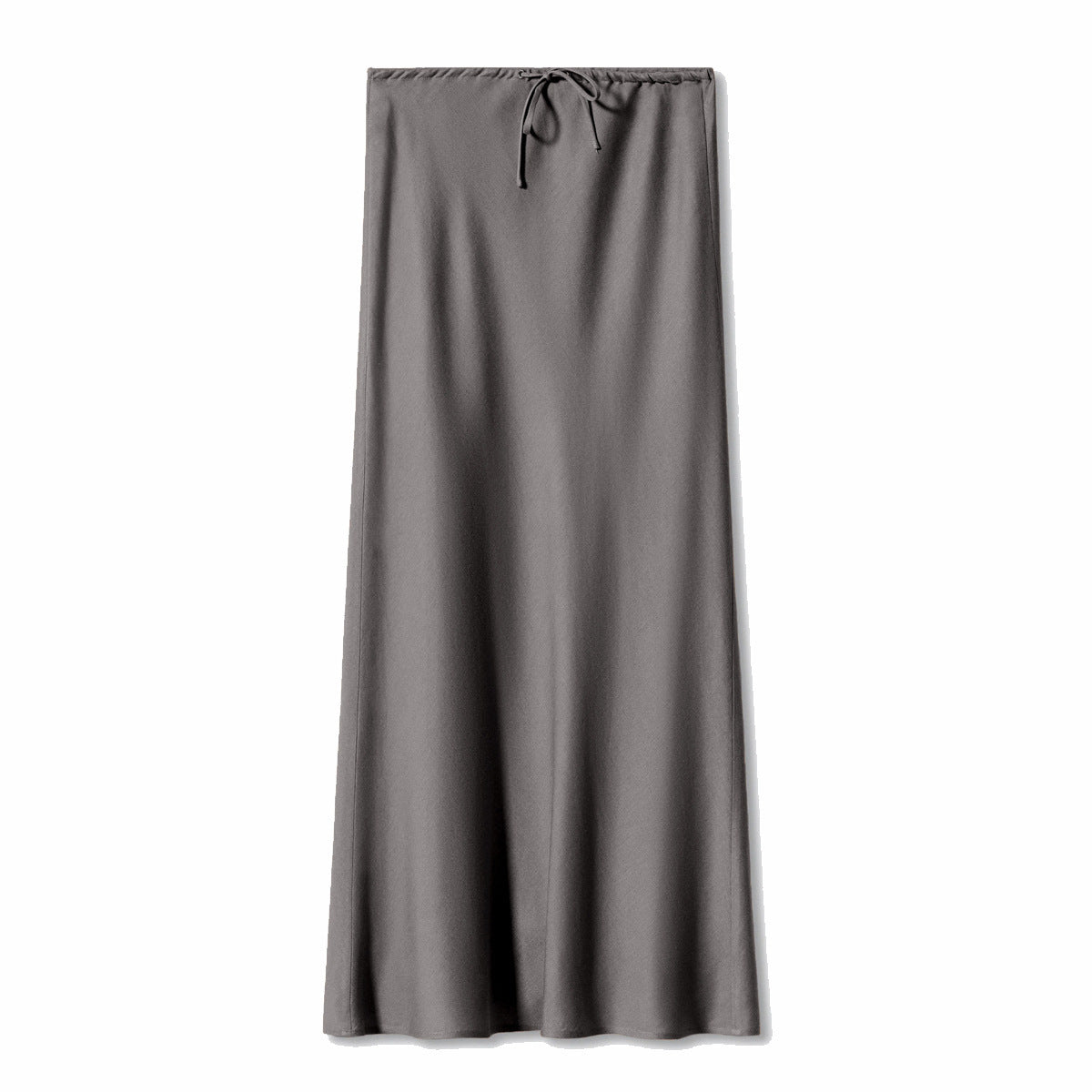 2024 Amazon high quality satin maxi dress high waist drawstring lace up solid skirt women cross-border women's clothing in stock