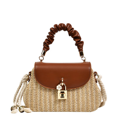 Women's handbag wholesale new simple trendy one-shoulder bag foreign trade texture Western style straw chain messenger bag