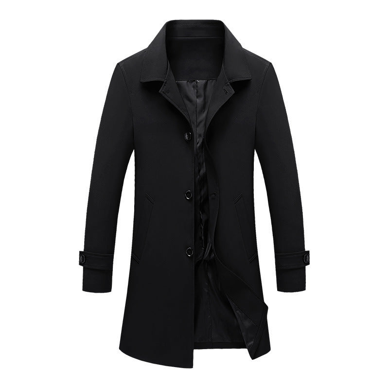 Business casual trench coat lapel coat coat high-grade 2025 jacket men's spring and summer Spring and Autumn plus size high-end