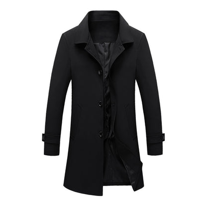 Business casual trench coat lapel coat coat high-grade 2025 jacket men's spring and summer Spring and Autumn plus size high-end