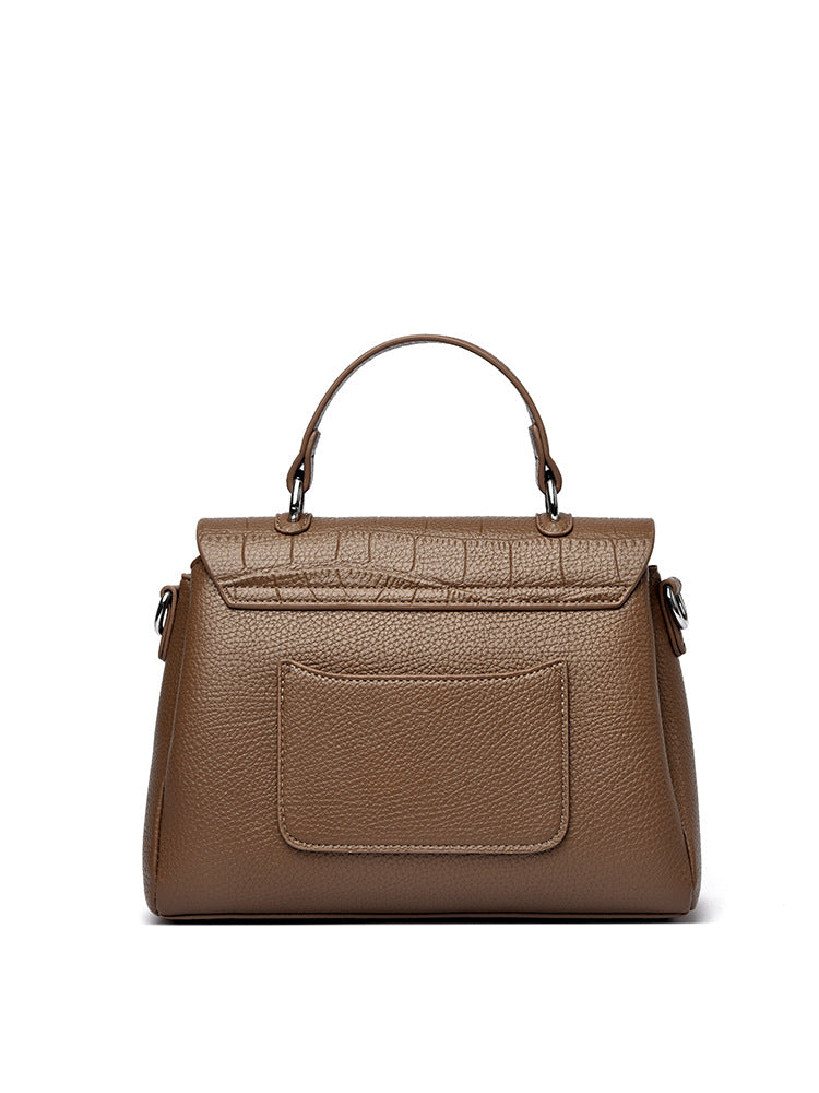 Cross-border commuter genuine leather tote bag large capacity women's high-grade shoulder messenger bag light luxury and simplicity handbag fashion