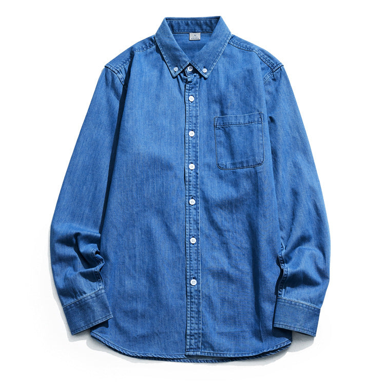 Autumn and Winter new long sleeve shirt men's denim shirt men's shirt trendy men's clothing shirt 8022