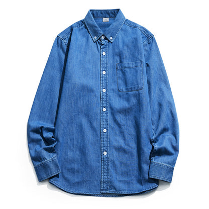 Autumn and Winter new long sleeve shirt men's denim shirt men's shirt trendy men's clothing shirt 8022