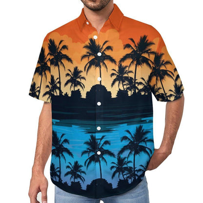 Men's Hawaiian shirt short sleeve button shirt tropical summer beach blouse casual floral Hawaiian shirt